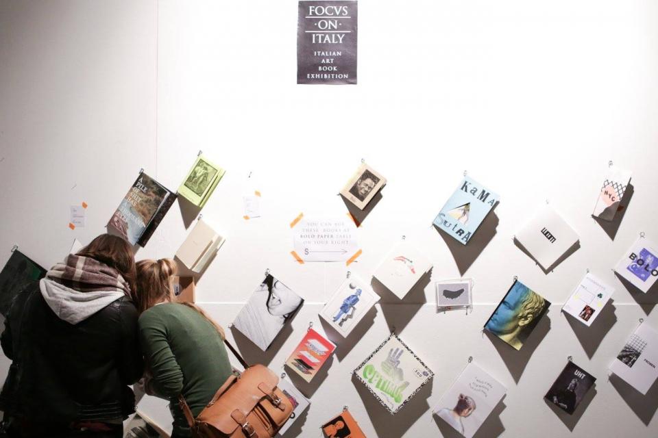 Wall with exhibited publications