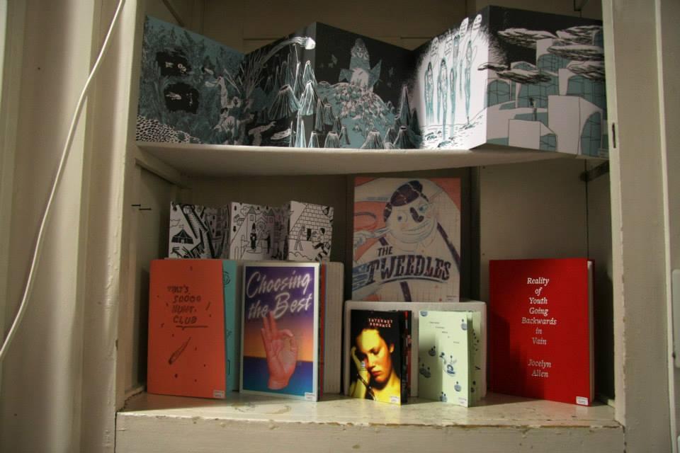 Publications exhibited on a shelve
