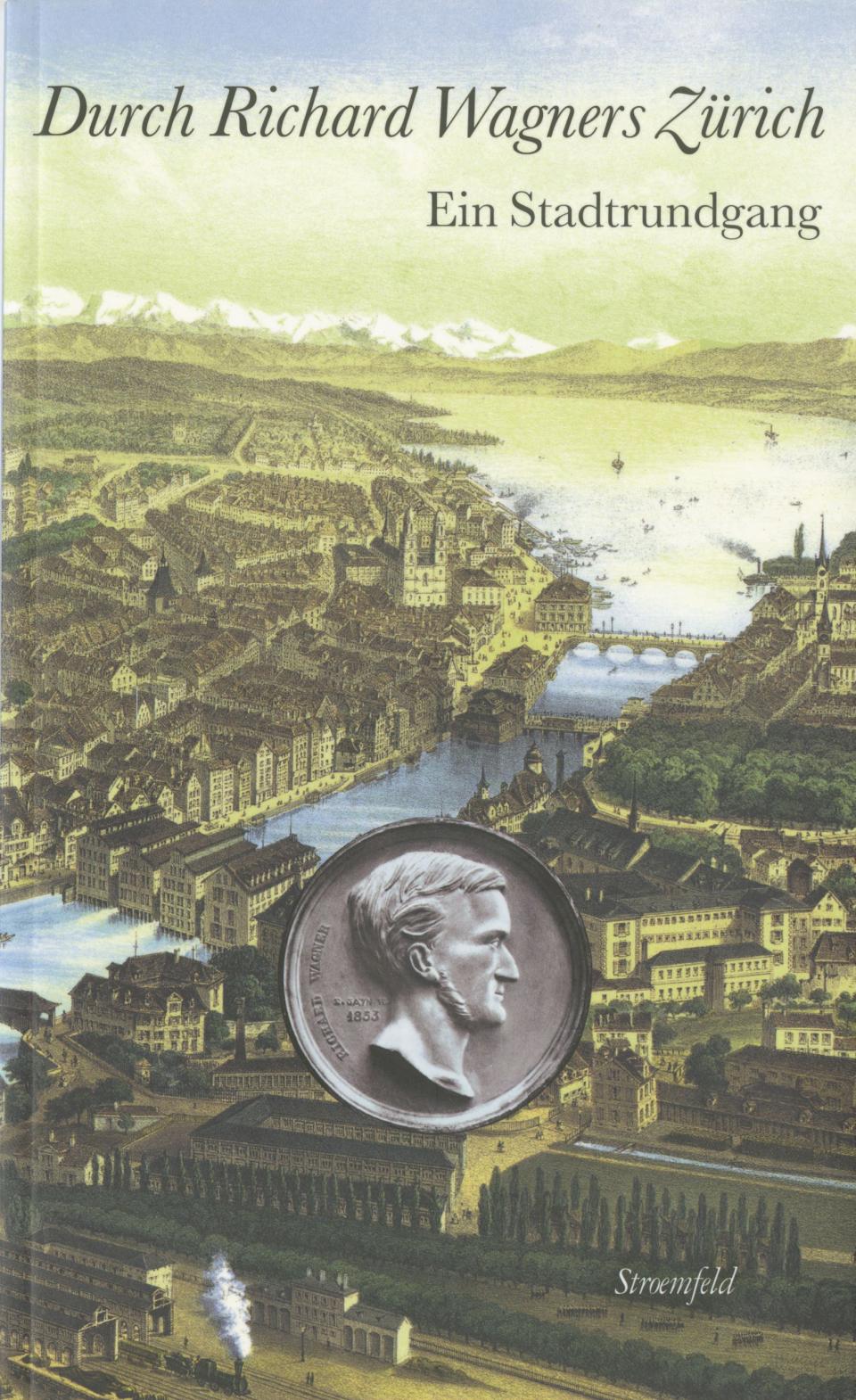 Book cover with an old visual of Zurich 